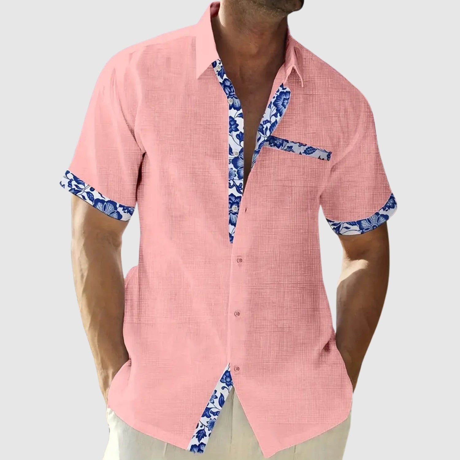 Dénes – Rövid ujjú ing kontrasztos részletekkel